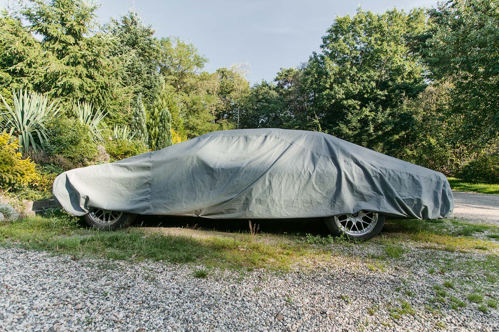 Car, jaguar, covered car, car cover