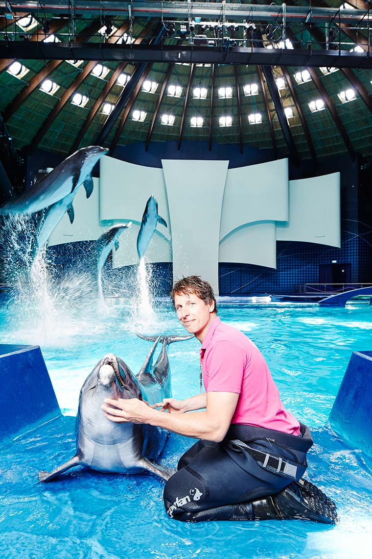 Dolphin trainer at the Dolfinarium Harderwijk