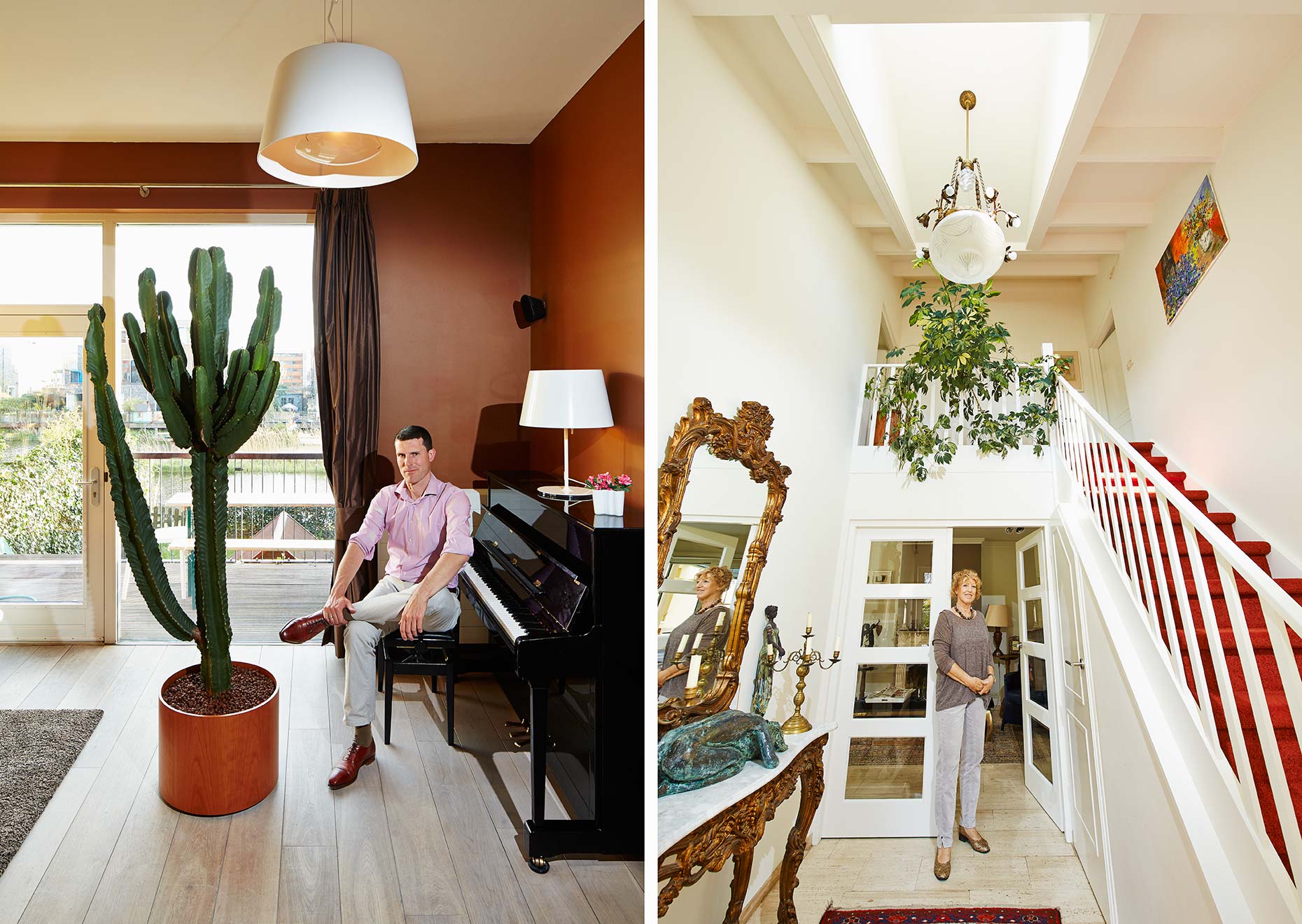 Interiors with house plants, intereurs met kamerplanten